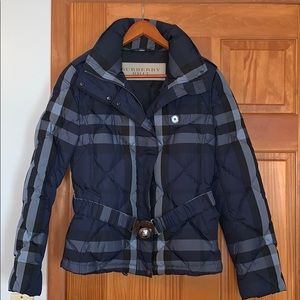 BURBERRY BRIT PUFFER in Blue Check